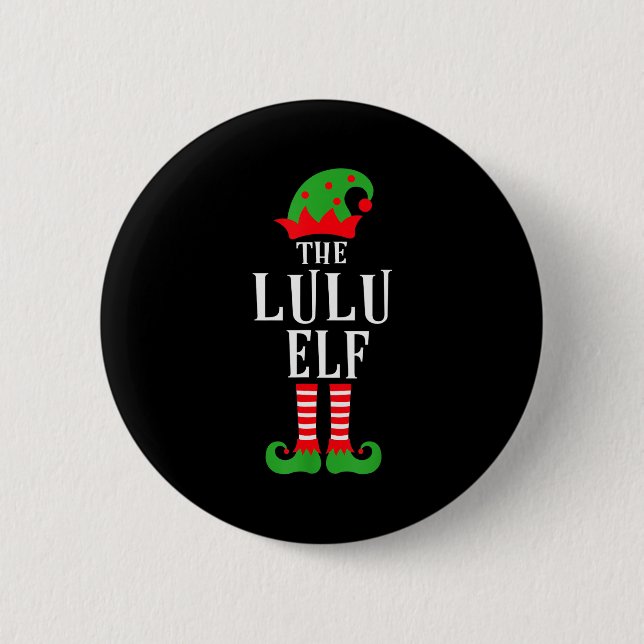Lulu Elf Family Matching Group Christmas Gift Funn 2 Inch Round Button (Front)