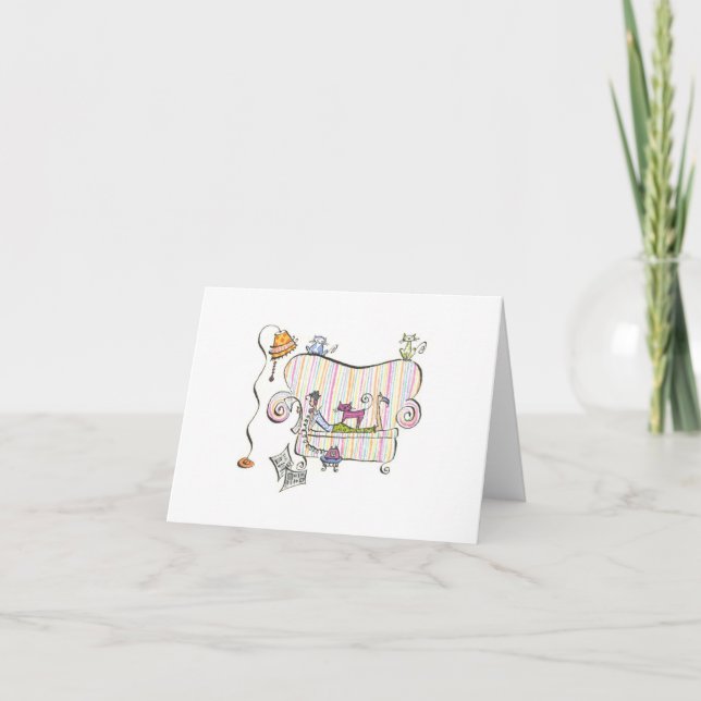Lulu Notes / Cat Lover 5.6 x 4 note card (Front)