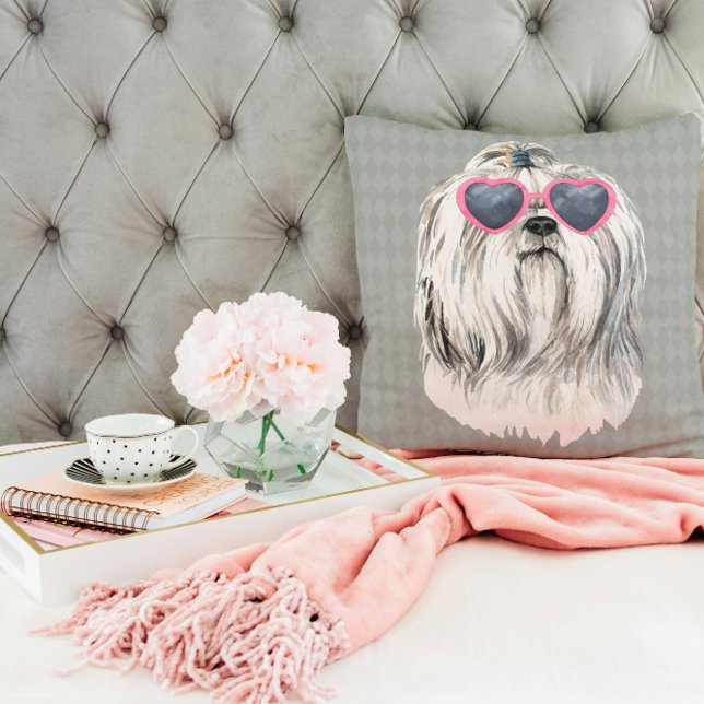 Lulu the Lhasa Throw Pillow (Creator Uploaded)