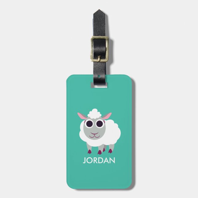 Lulu the Sheep Luggage Tag (Front Vertical)