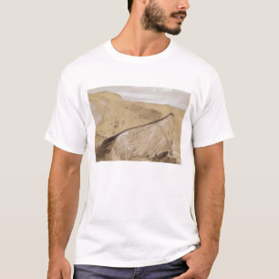 Lulworth Cove (w/c, gouache and graphite on beige T-Shirt