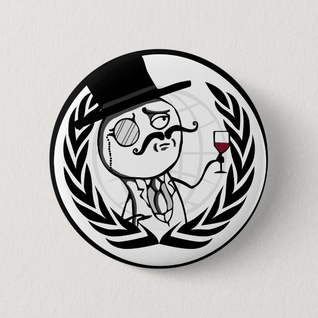 LulzSec Anonymous Logo 2 Inch Round Button (Front)