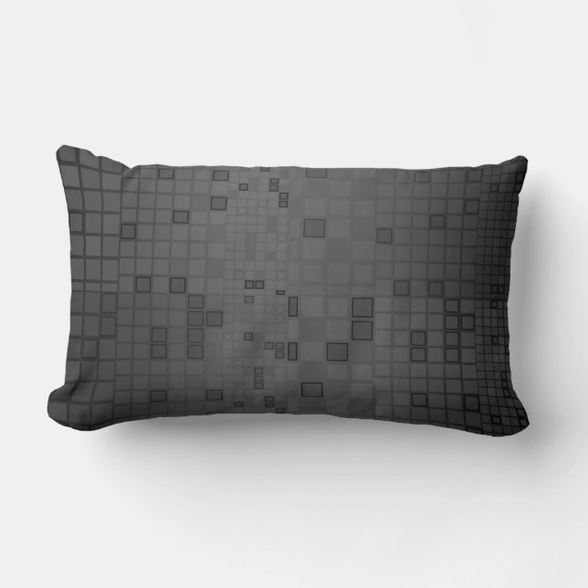 Lumbar de coussin de mosaïque de charbon de bois (Recto)