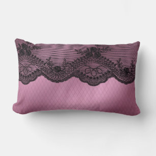 Lumbar Decorative Pillow Reversible Rose Lace
