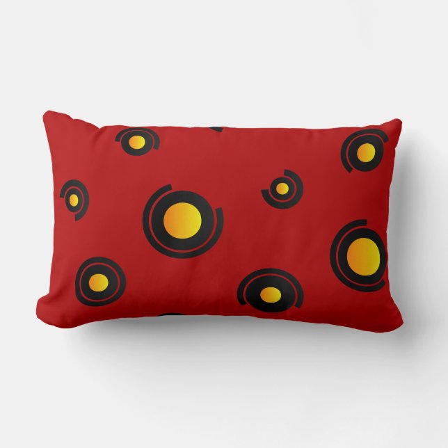Lumbar pillow - 13" x 21" - "Sphéris" - Red (Front)