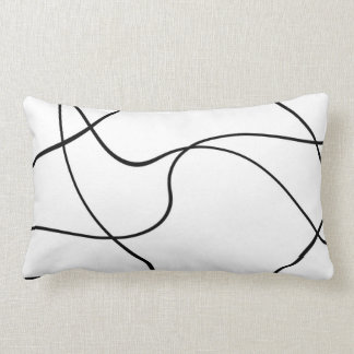 Lumbar pillow - "Abstract lines" - Black and white