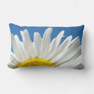 Lumbar Pillow Blue Sky White Daisy Flowers