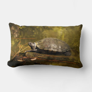Lumbar Pillow - Turtle on Log in Pond