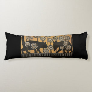 Lumbar pillow with original art cat and opossum 