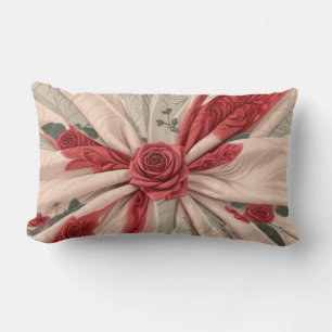 Lumbar pillow with roses