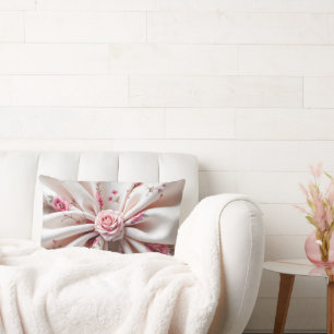 Lumbar pillow with roses for sofa,chair and bed
