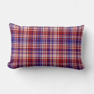 Lumbar Plaid Pillow,Red-White-Blue Collection- 04 Pillow