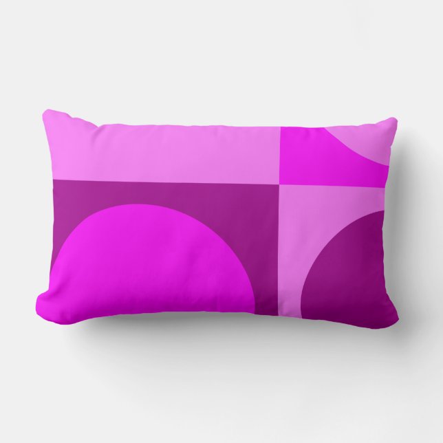 Lumbar Support Cushion, Tiles&Dots  in Pink Lumbar Pillow (Front)