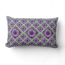 Lumbar Throw Pillow with African Daisies