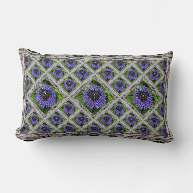 Lumbar Throw Pillow with Blue Scilla (Front)
