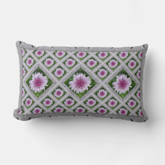 Lumbar Throw Pillow with Pink & Purple Nigella