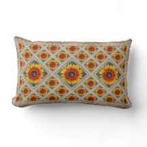 Lumbar Throw Pillow with Susie's Sunflowers