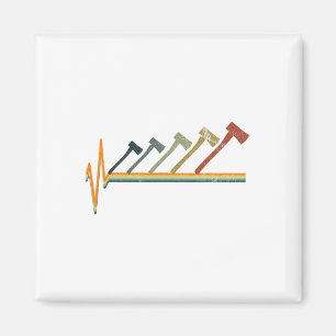 Lumber Axe Vintage Wood Cut Tee Gift Magnet