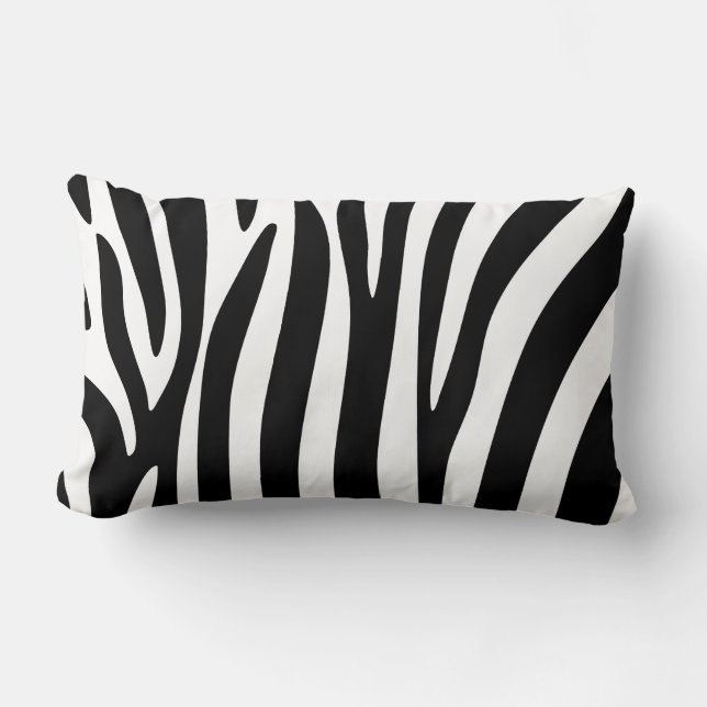 Lumber Cushion - Black and White Zebra Print (Front)