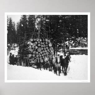 Lumber Hauling Seward, Alaska 1919 Poster