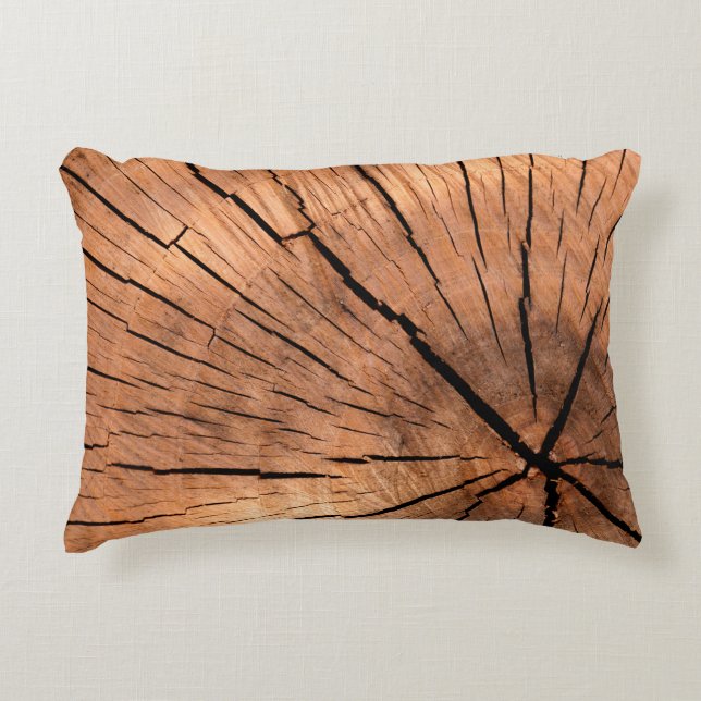 Lumber log wood tree cross section accent pillow (Front)