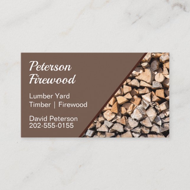 Lumber Timber Yard Firewood Business Card (Front)