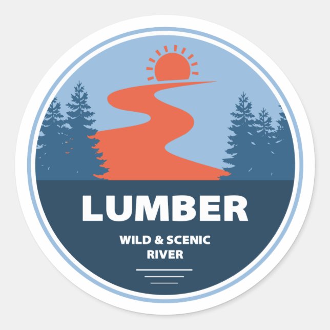 Lumber Wild And Scenic River, North Carolina Classic Round Sticker (Front)
