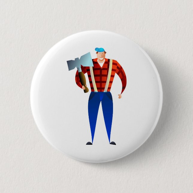 Lumberjack 2 Inch Round Button (Front)