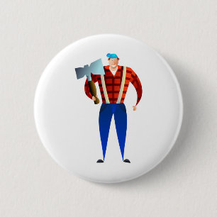 Lumberjack 2 Inch Round Button