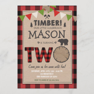 Lumberjack Anniversaire Invitation Forêt Anniversa