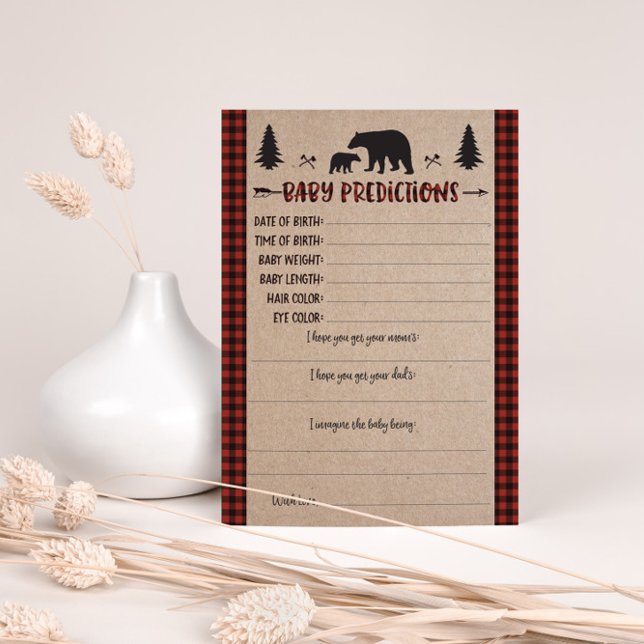 Lumberjack Baby Predictions Baby Shower Game Invitation (Creator Uploaded)
