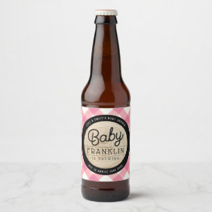 Lumberjack Baby Shower Buffalo Check Beer Bottle L Beer Bottle Label