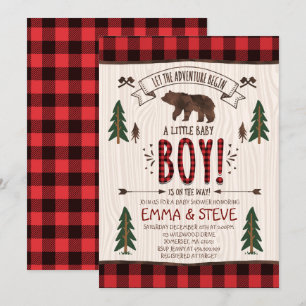 Lumberjack Baby Shower Invitation Lumberjack Party