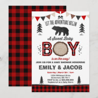 Lumberjack Baby Shower Invitation Lumberjack Party