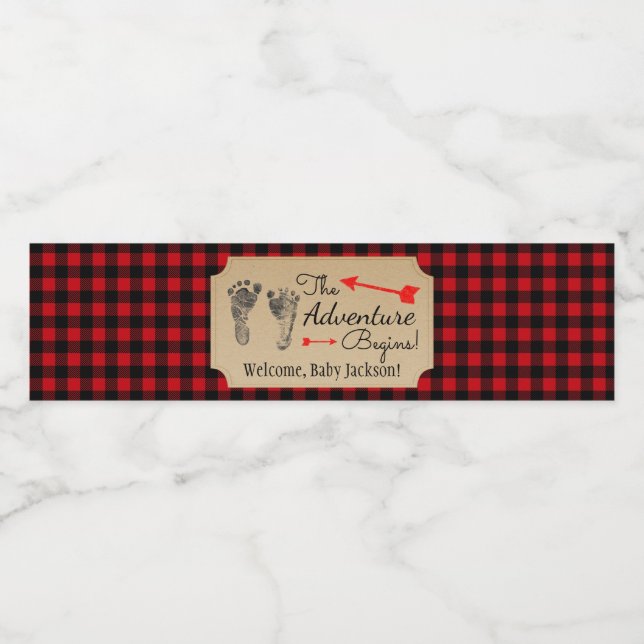 Lumberjack Baby Shower Water Bottle Labels (Single Label)