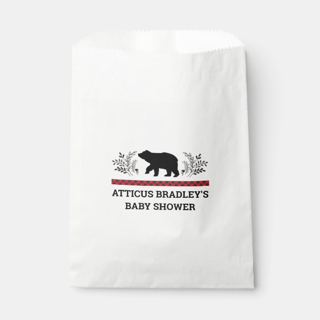 Lumberjack Bear Baby Boy Favour Bags (Front)