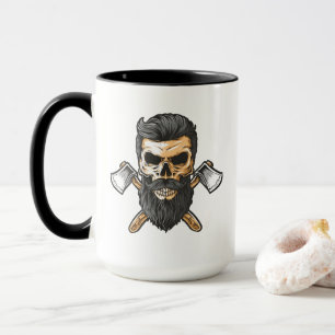 Lumberjack Bearded Skull Crossed Axes Mug