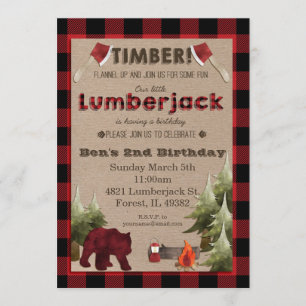 Lumberjack Birthday Invitation