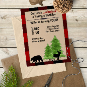 Lumberjack Birthday Invitation
