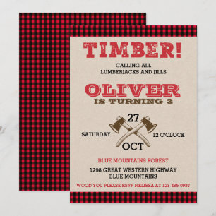 Lumberjack Birthday Invitation