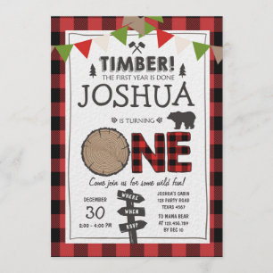 Lumberjack Birthday Invitation Woodland Birthday