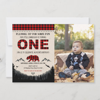 Lumberjack Birthday Invitation Woodland Birthday