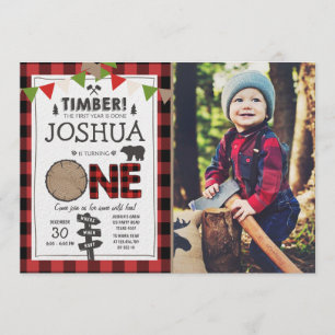 Lumberjack Birthday Invitation Woodland Birthday