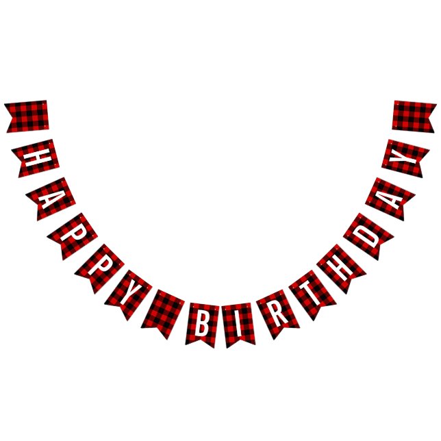 Lumberjack Birthday Plaid Bunting Flags (All)