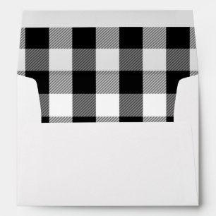 Lumberjack Black and White Plaid Rustic 5X7 Envelopes