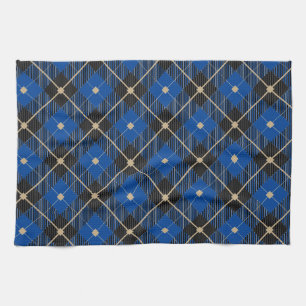 Lumberjack Black Blue Plaid Pattern Kitchen Towel