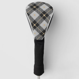 Lumberjack Black Gray Plaid Pattern Golf Head Cover