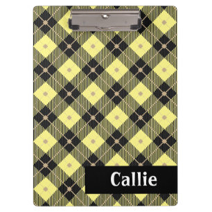Lumberjack Black & Yellow Plaid Bullet  Clipboard