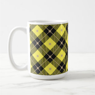 Lumberjack Black Yellow Plaid Pattern Coffee Mug