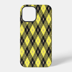 Lumberjack Black Yellow  Plaid Pattern iPhone 12 Pro Case